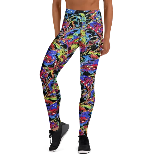 Neon Chaos on a Yoga Leggings
