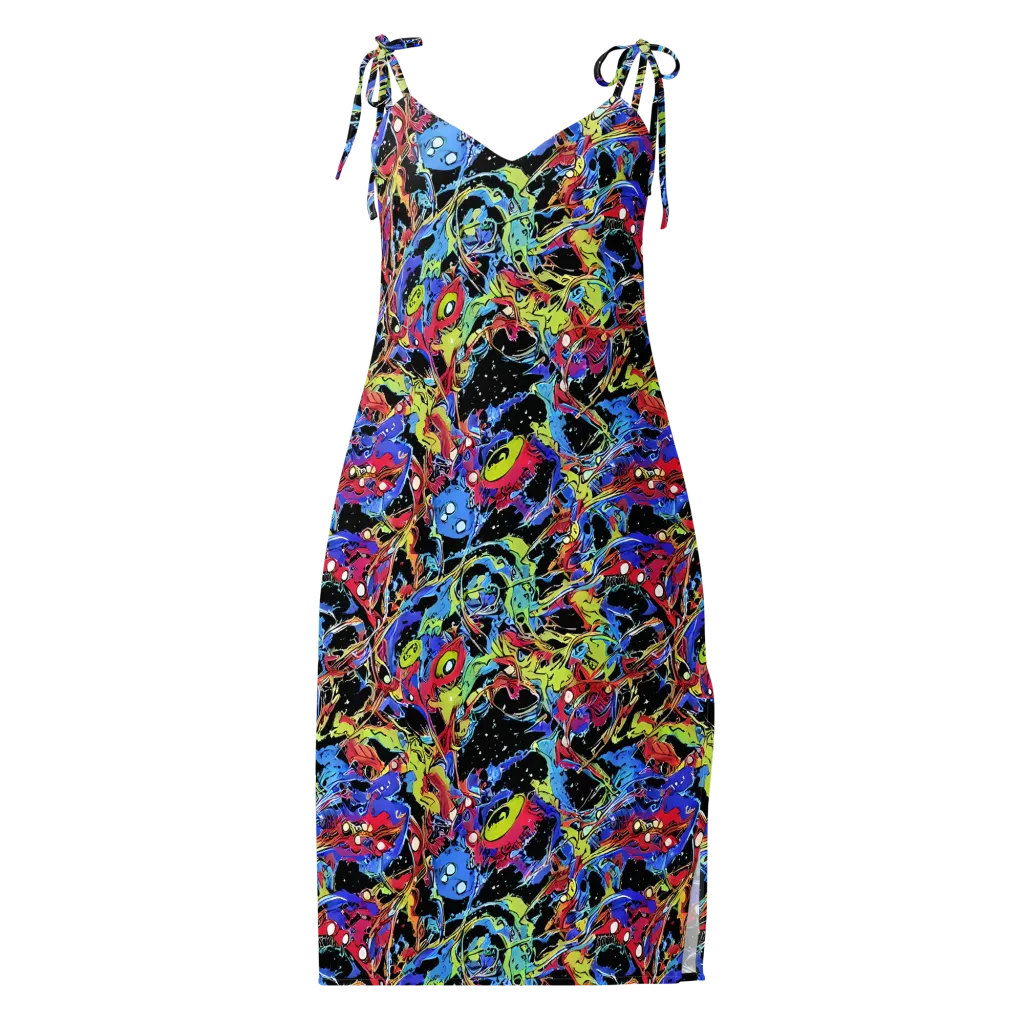 Neon Chaos on Slip Dress — Front