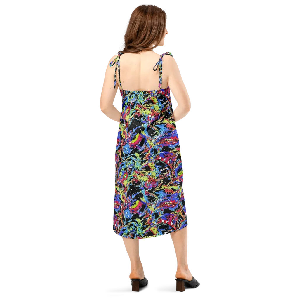 Neon Chaos on Slip Dress — Back