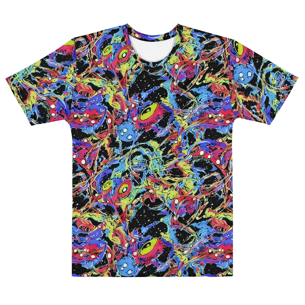 Neon Chaos on Men's Cotton Crew Neck T-Shirt — Front
