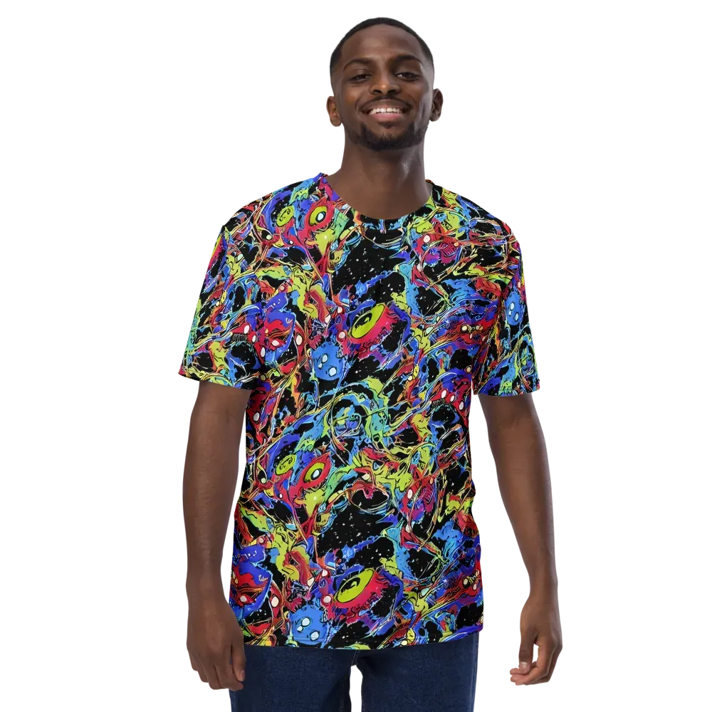 Neon Chaos on Men's Crew Neck T-Shirt — Front