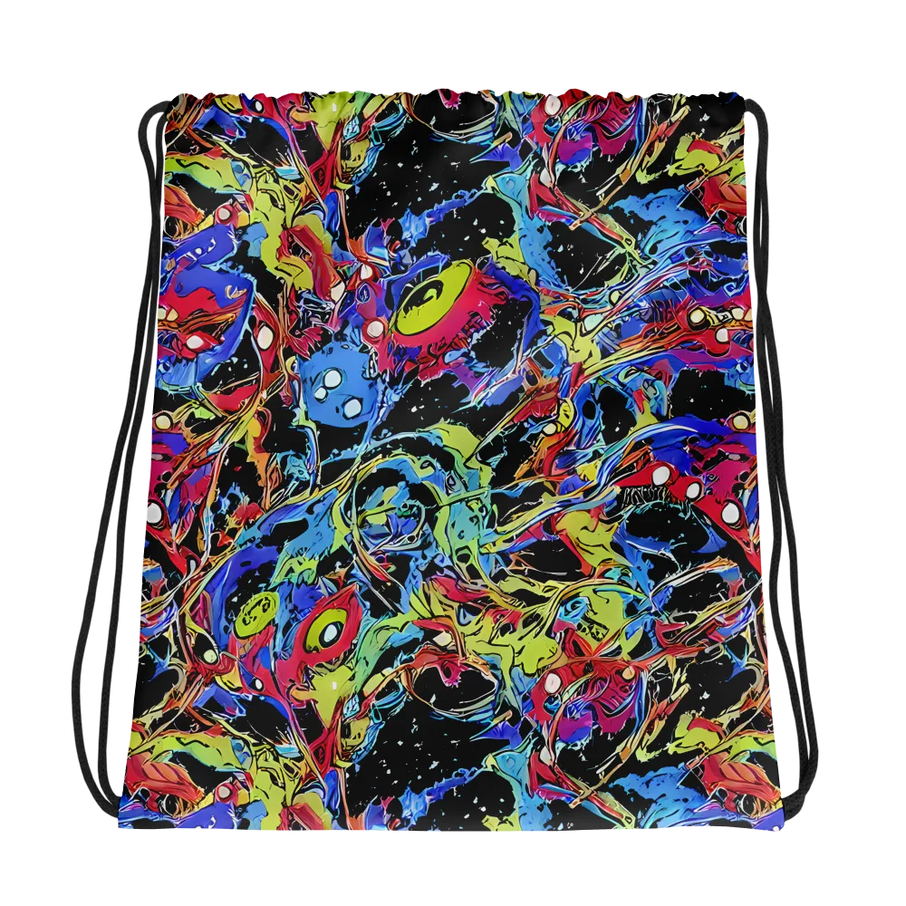 Neon Chaos on Drawstring Bag — Photo