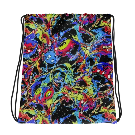 Neon Chaos on a Drawstring Bag