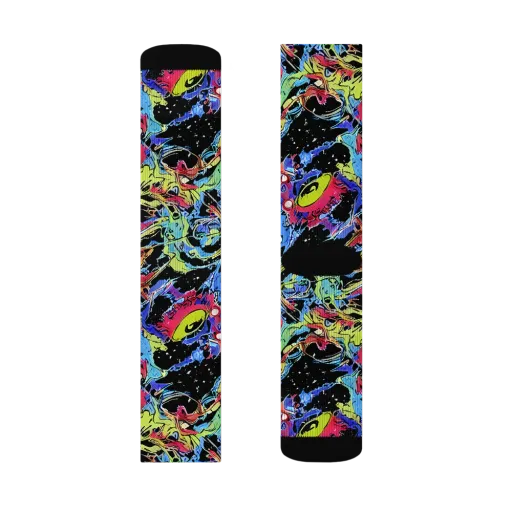 Neon Chaos on a Socks