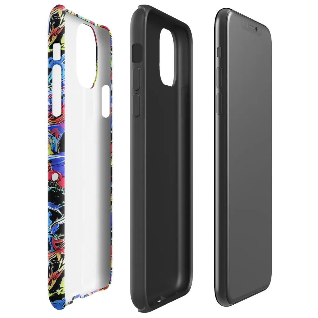 Neon Chaos on Tough Case for iPhone® — Right