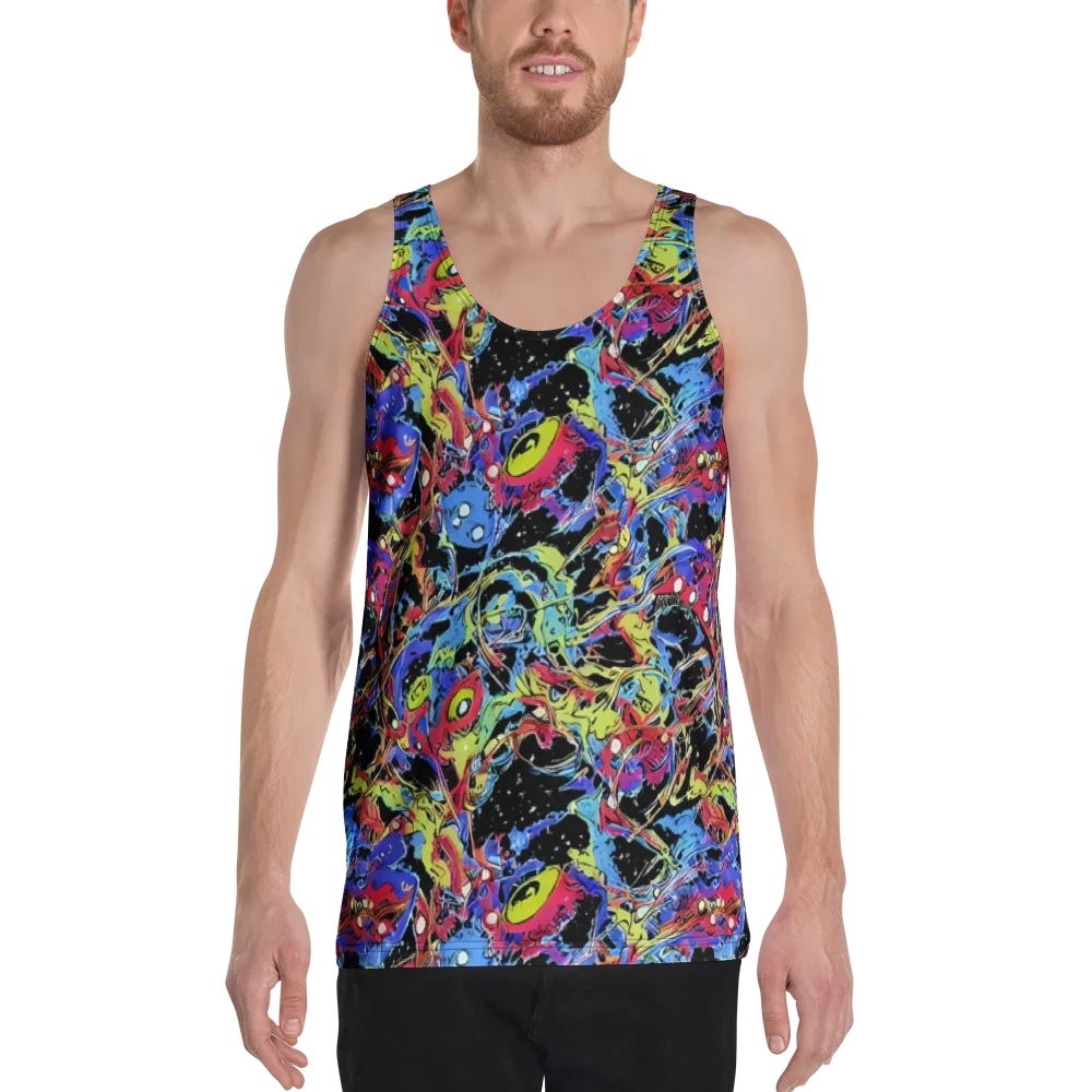 Neon Chaos on Men's Tank Top — Front