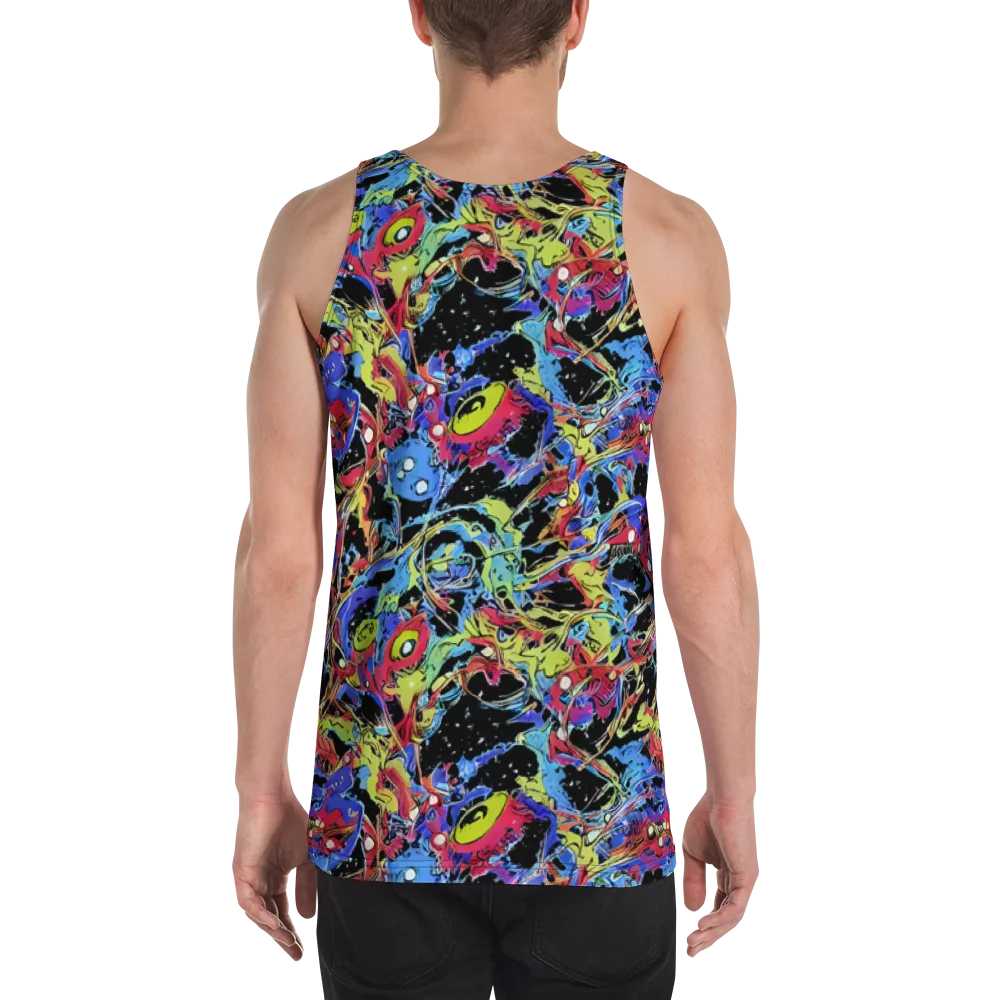Neon Chaos on Men's Tank Top — Back
