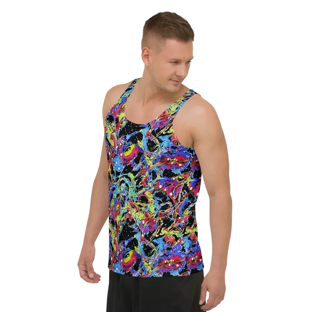Neon Chaos on Men's Tank Top — Left Front