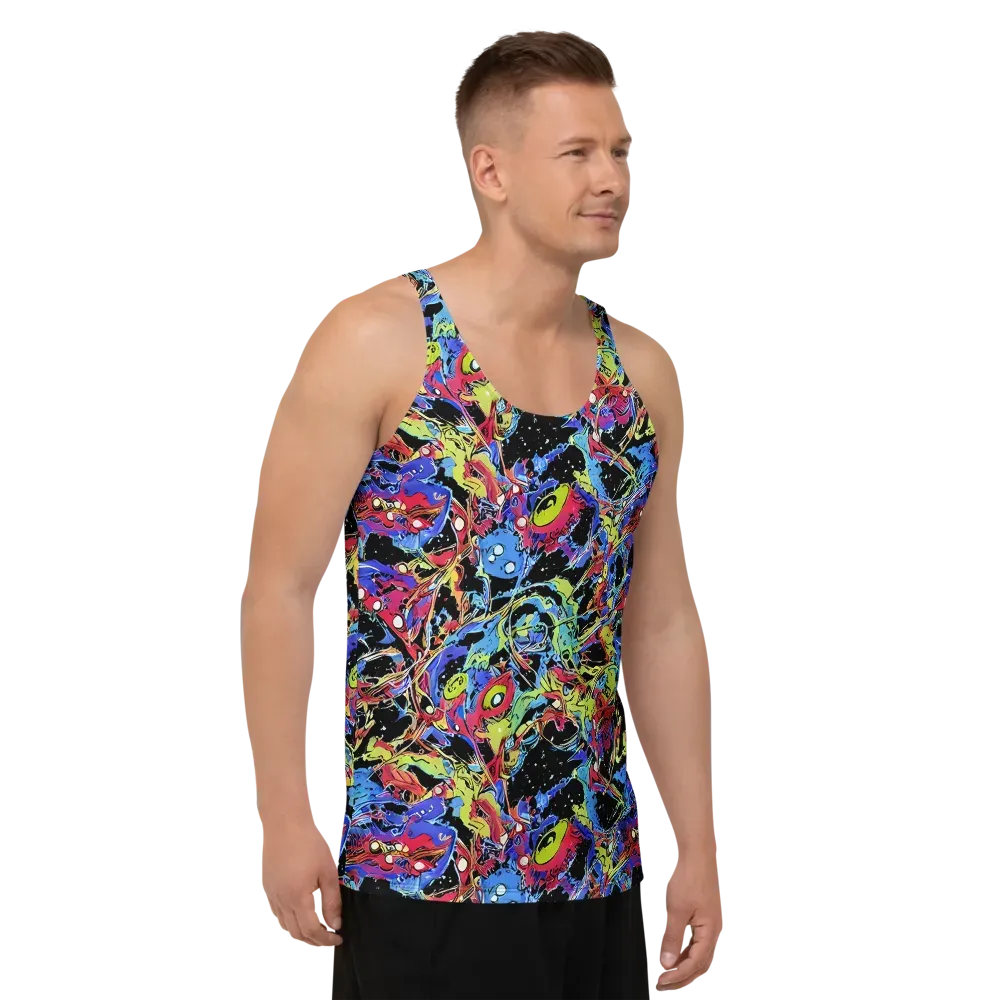Neon Chaos on Men's Tank Top — Right Front
