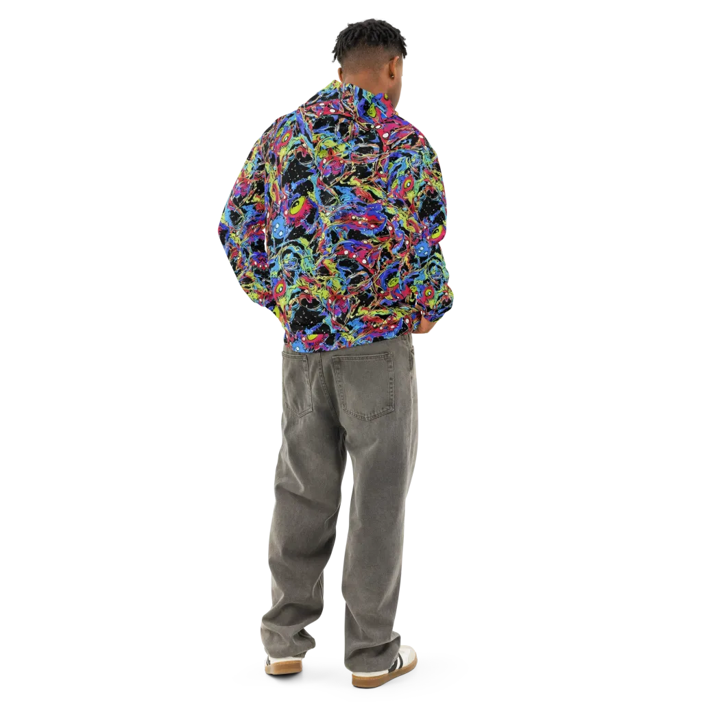 Neon Chaos on Cotton Hoodie — Back