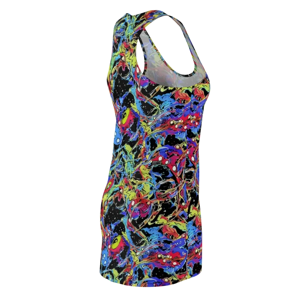 Neon Chaos on Racerback Dress — Back Side
