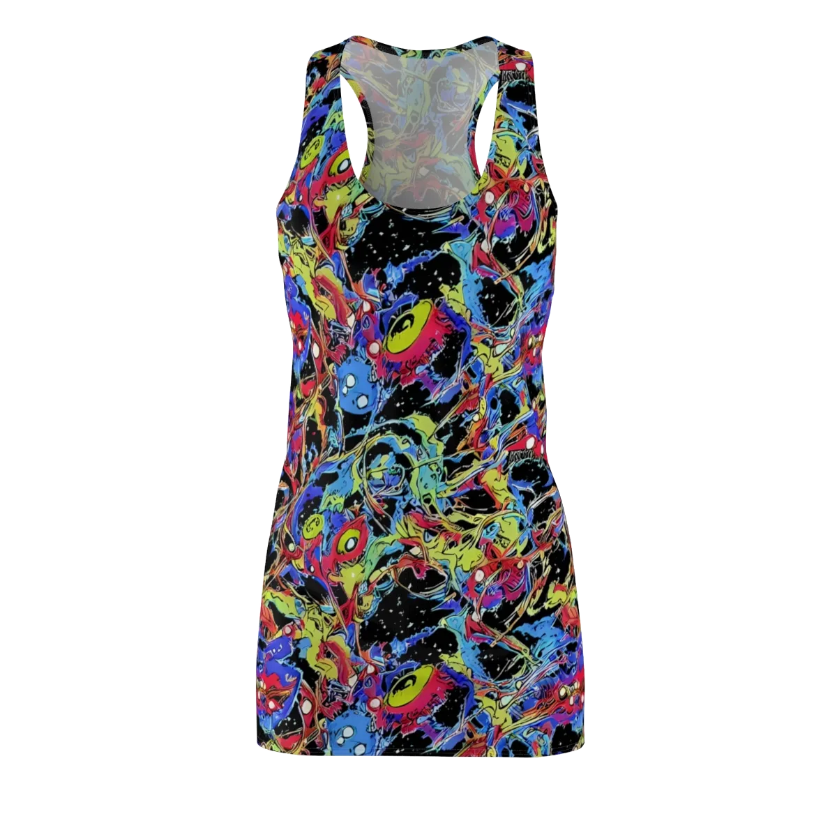 Neon Chaos on Racerback Dress — Front