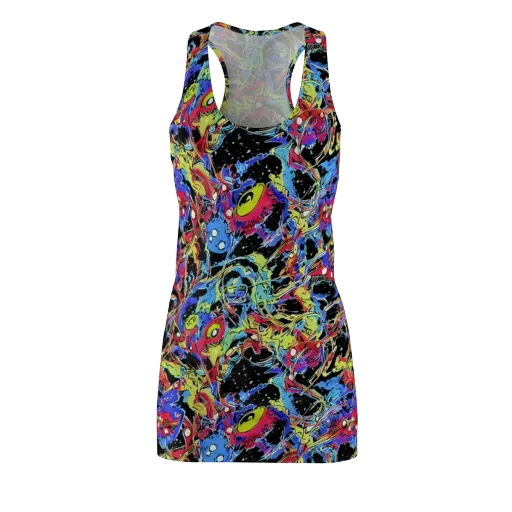 Neon Chaos on a Racerback Dress