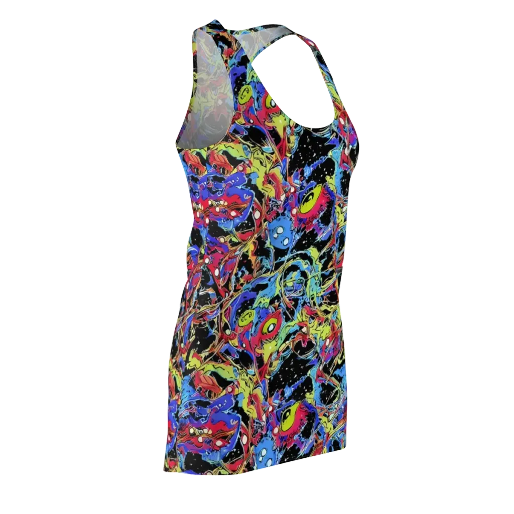 Neon Chaos on Racerback Dress — Front Side