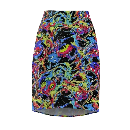Neon Chaos on a Pencil Skirt