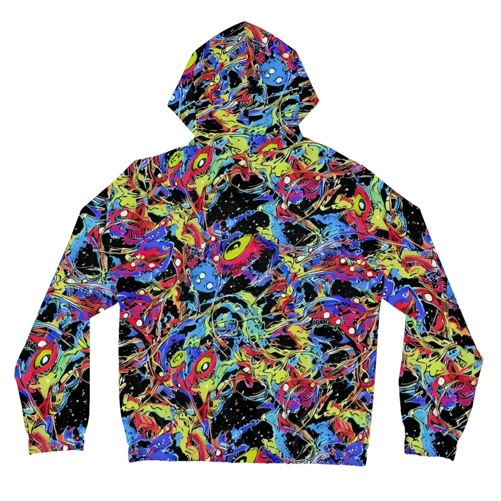 Neon Chaos on Women's Full-Zip Hoodie — Back