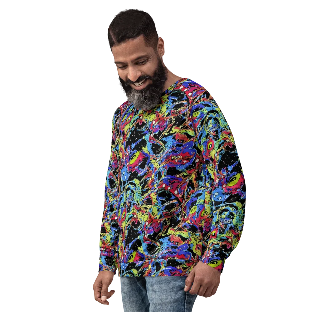 Neon Chaos on Sweatshirt — Left Front