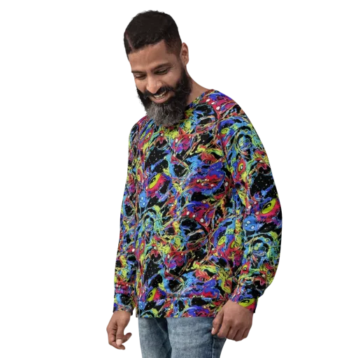 Neon Chaos on a Sweatshirt