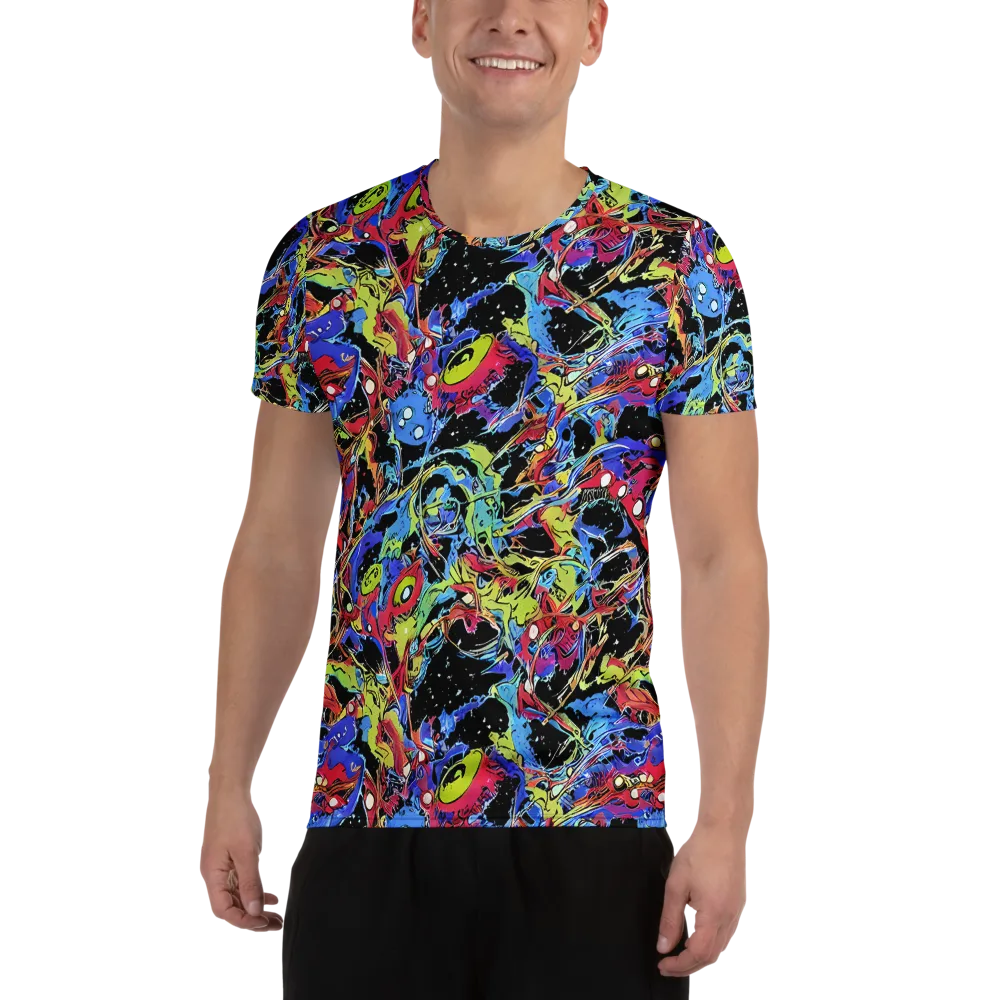 Neon Chaos on Men's Athletic T-Shirt — Front