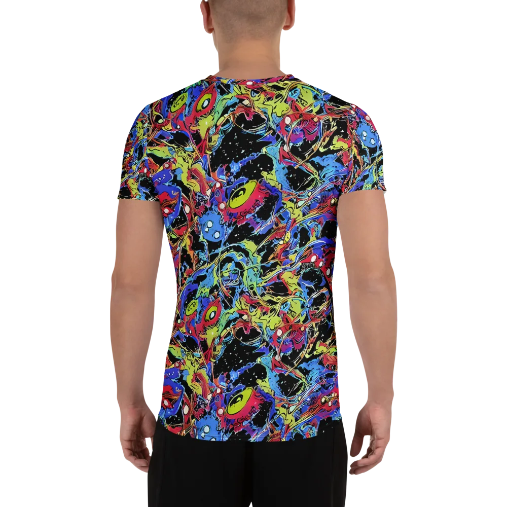 Neon Chaos on Men's Athletic T-Shirt — Back