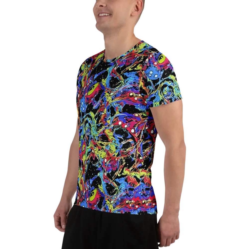 Neon Chaos on Men's Athletic T-Shirt — Left