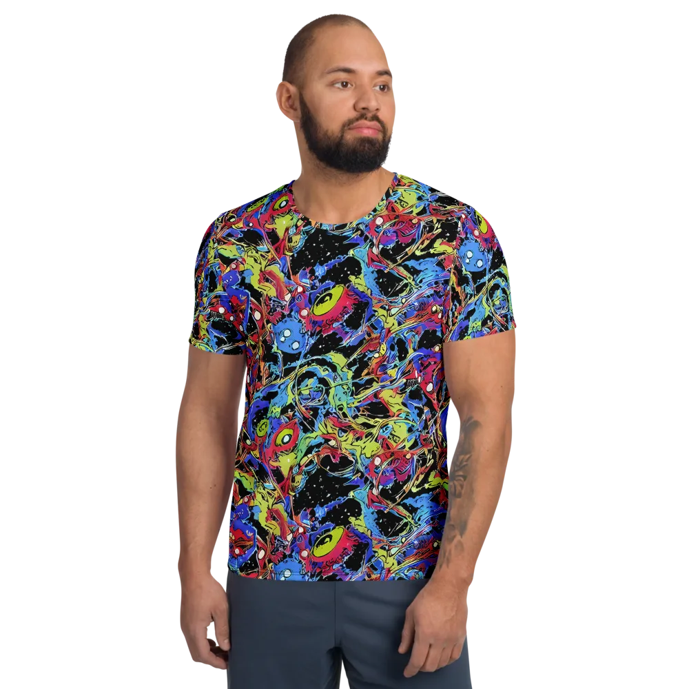 Neon Chaos on Men's Athletic T-Shirt — Front