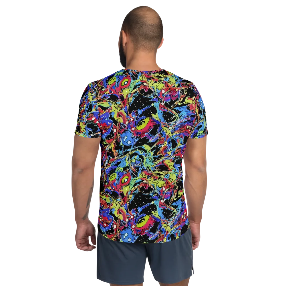 Neon Chaos on Men's Athletic T-Shirt — Back