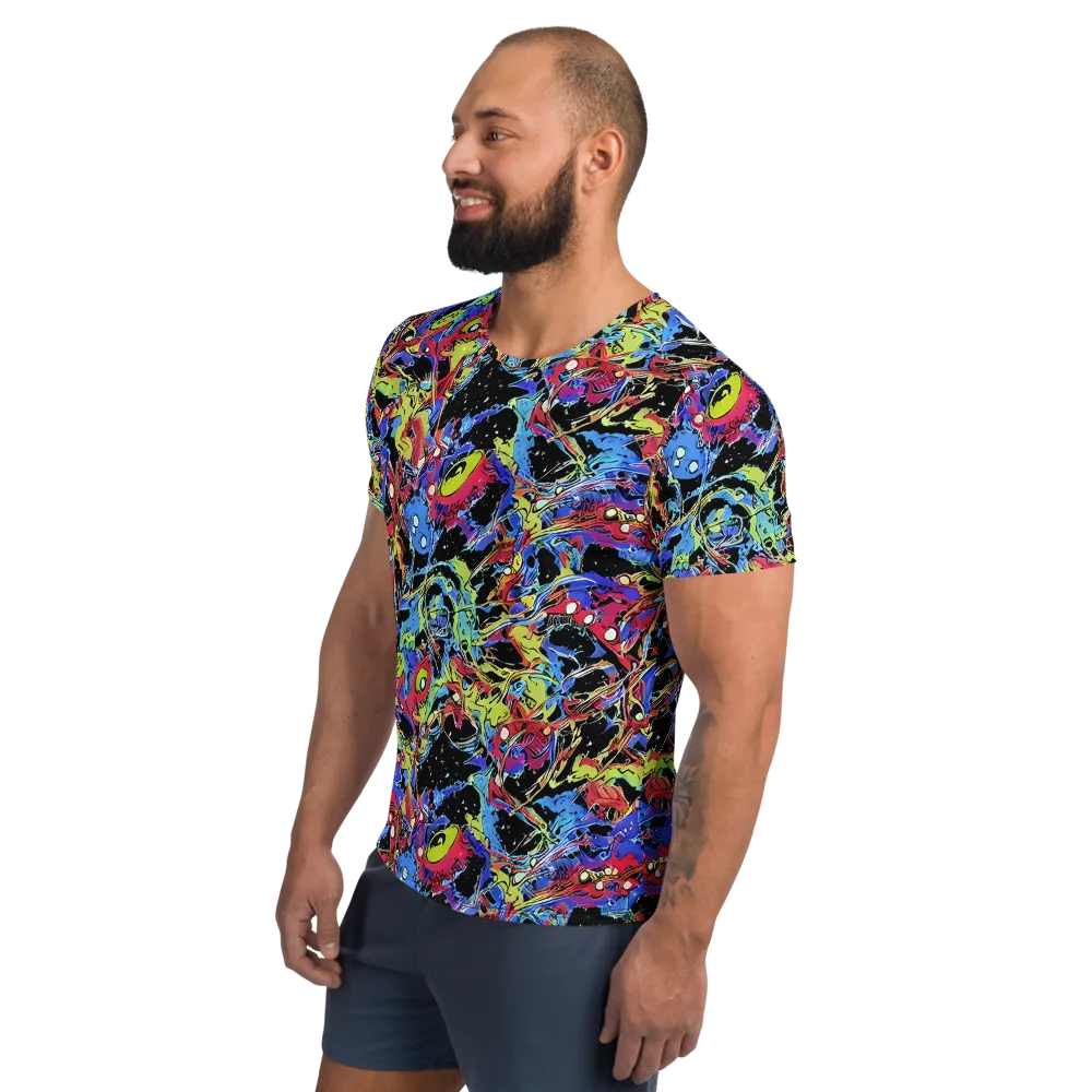 Neon Chaos on Men's Athletic T-Shirt — Left