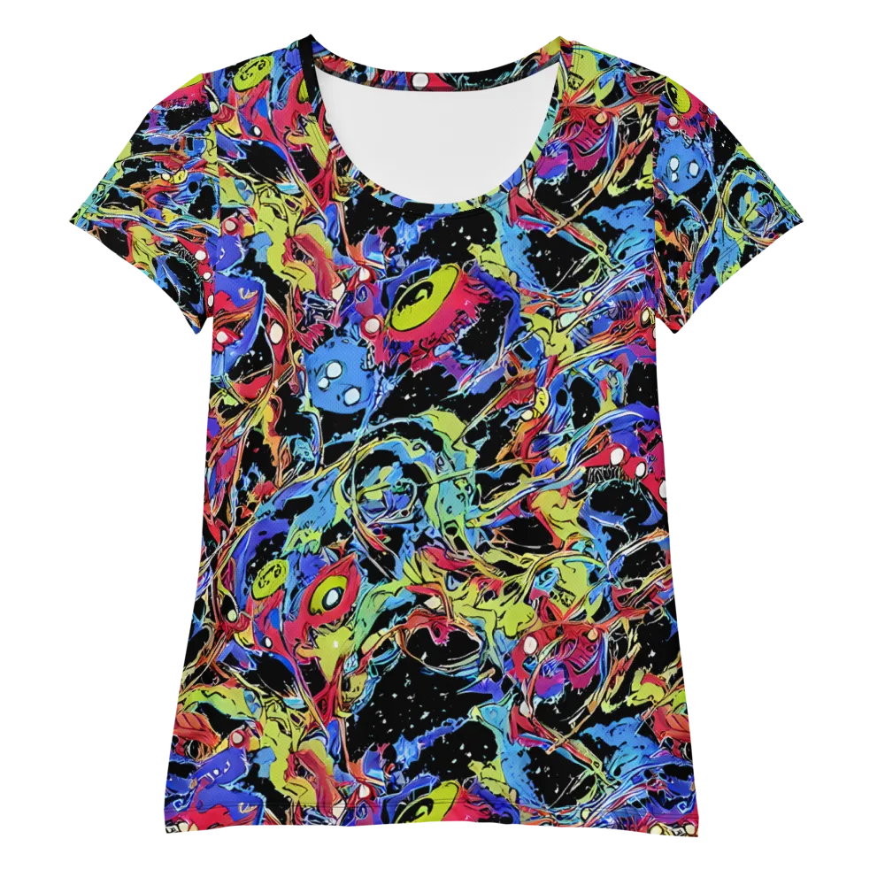 Neon Chaos on Women's Athletic T-Shirt — Front