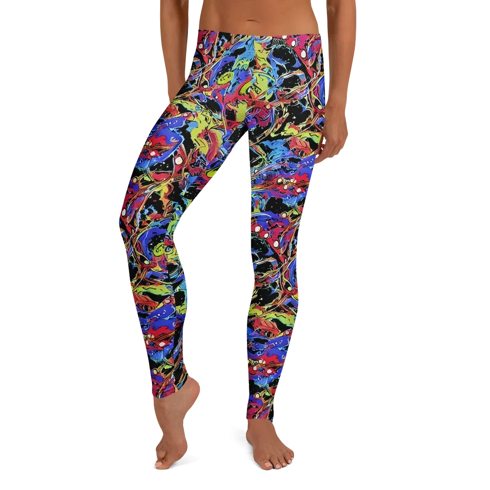Neon Chaos on Leggings — Front