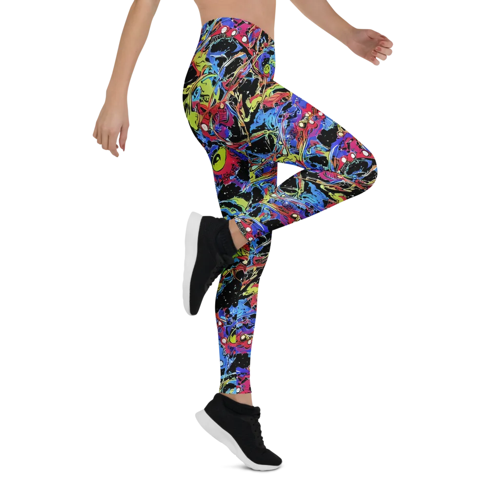 Neon Chaos on Leggings — Right