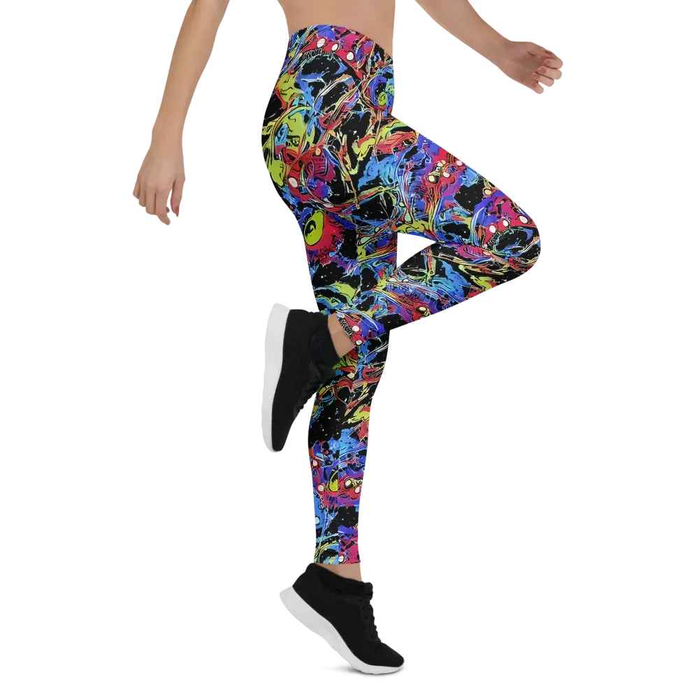 Neon Chaos on Leggings — Right