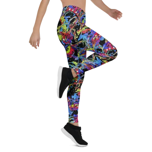 Neon Chaos on a Leggings
