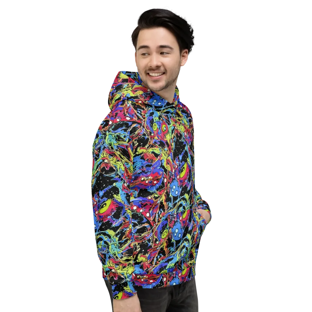 Neon Chaos on Hoodie — Right