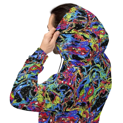 Neon Chaos on a Hoodie