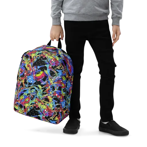 Neon Chaos on a Minimalist Backpack