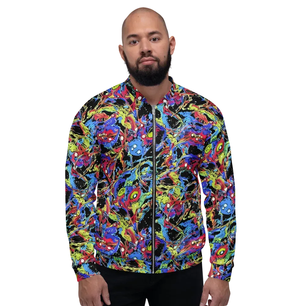 Neon Chaos on Bomber Jacket — Front