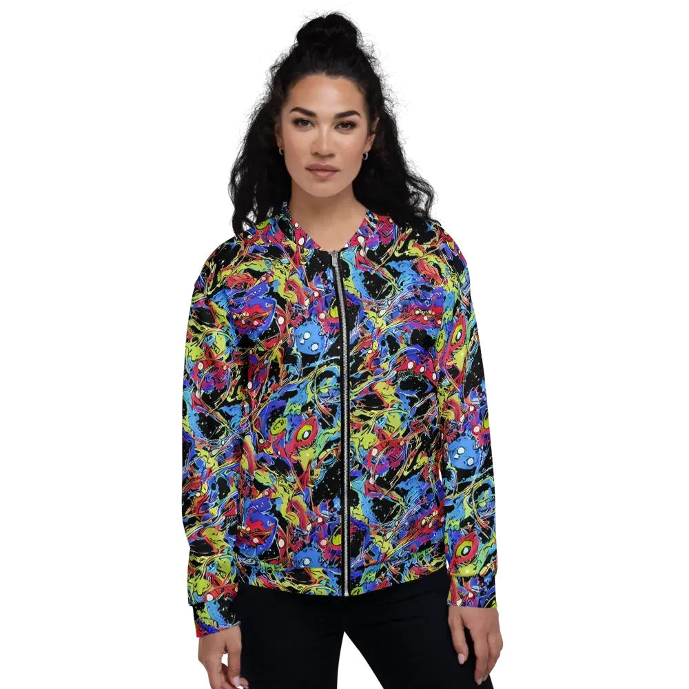 Neon Chaos on Bomber Jacket — Front
