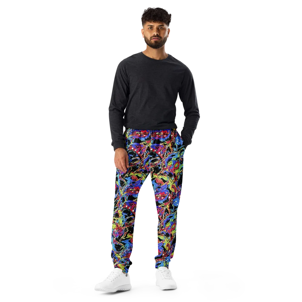 Neon Chaos on Men's Joggers — Front