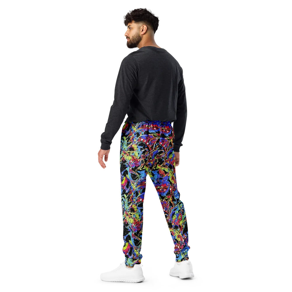 Neon Chaos on Men's Joggers — Back