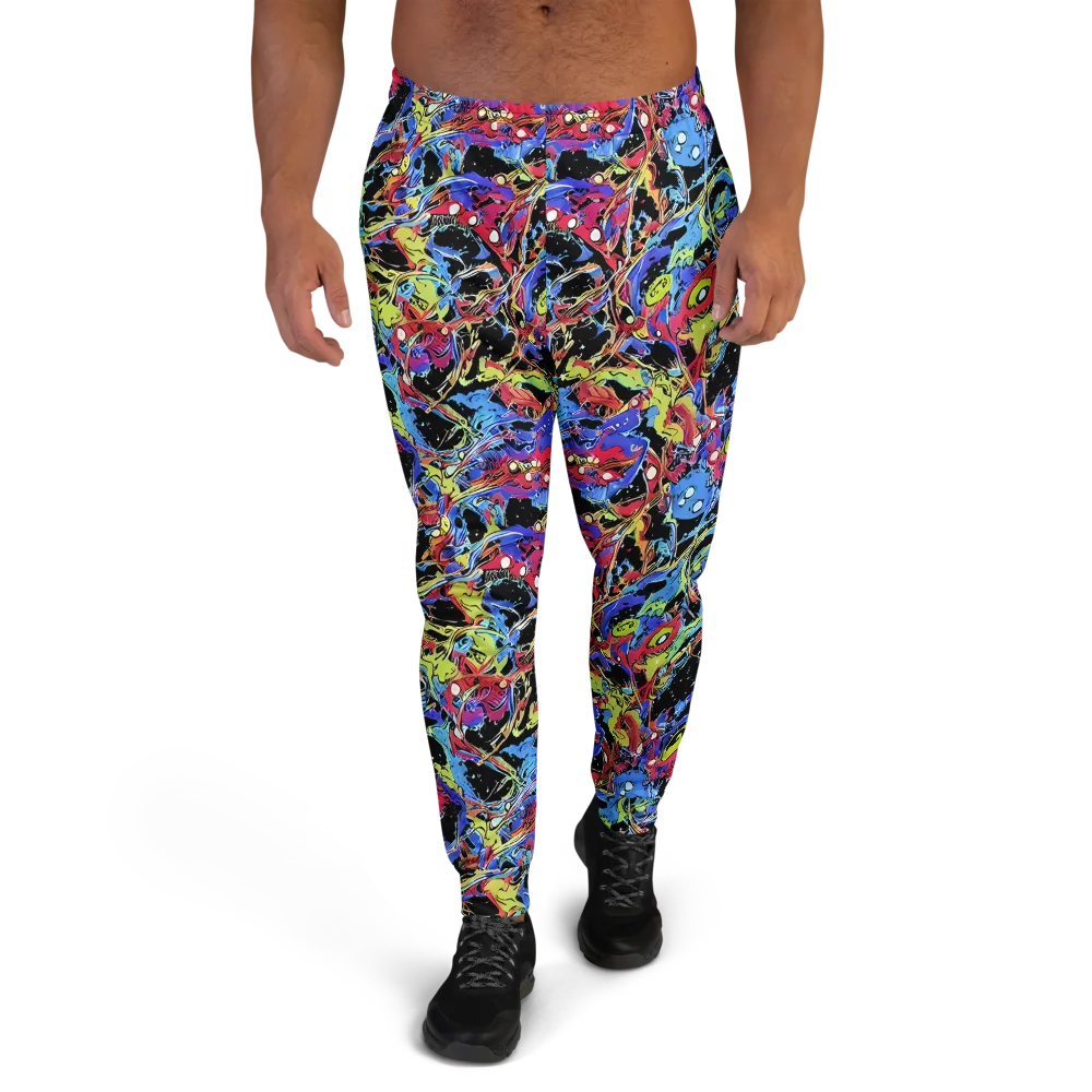 Neon Chaos on Men's Joggers — Front