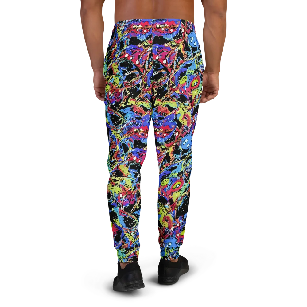 Neon Chaos on Men's Joggers — Back