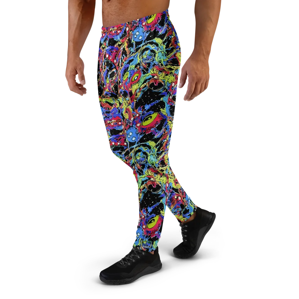 Neon Chaos on Men's Joggers — Left