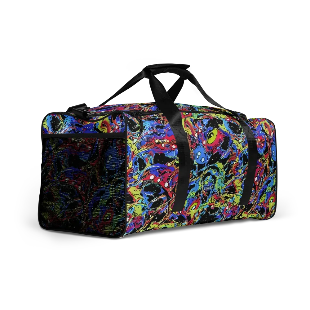 Neon Chaos on Duffle Bag — Right Front
