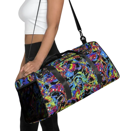 Neon Chaos on a Duffle Bag