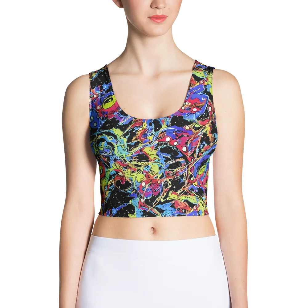 Neon Chaos on Crop Top — Front