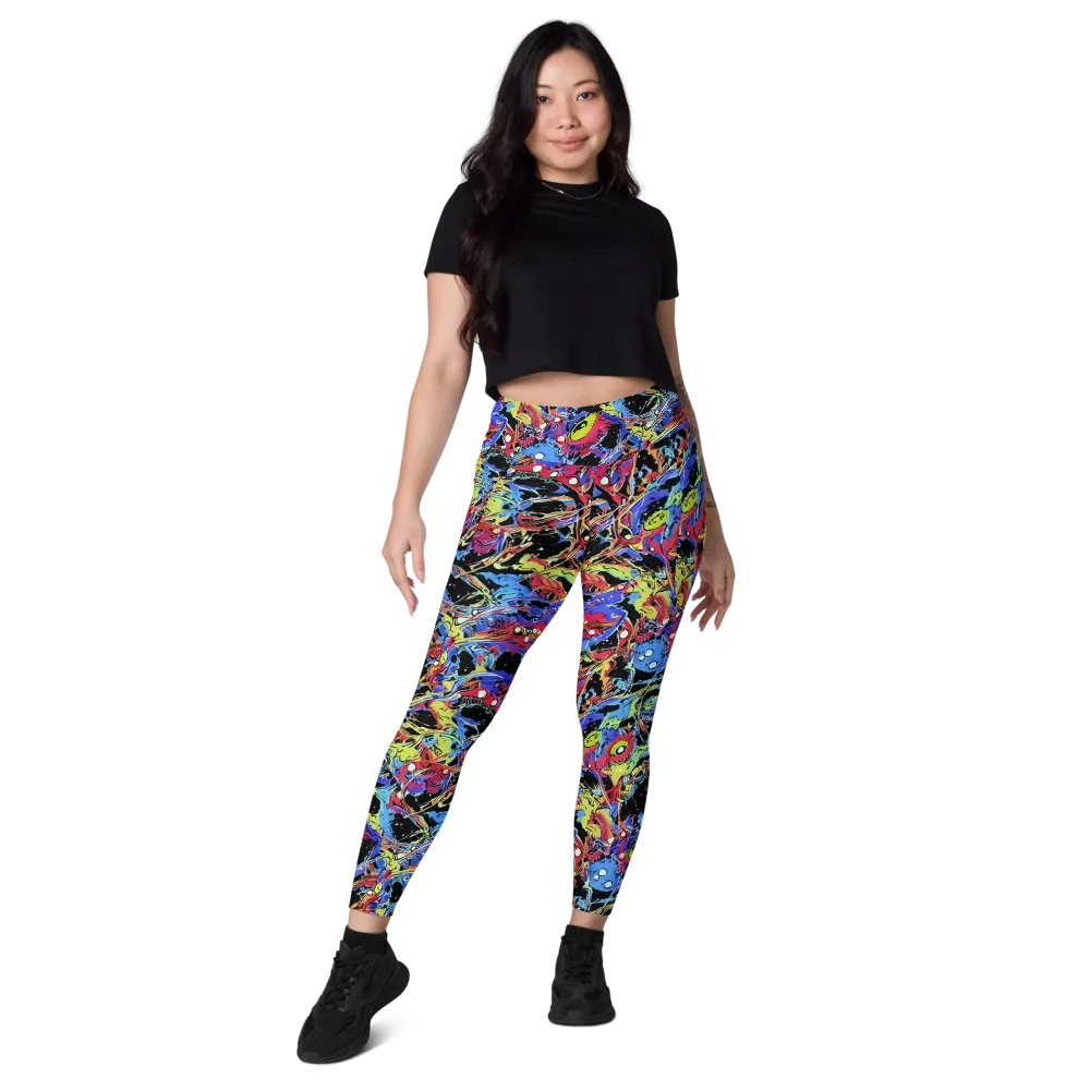 Neon Chaos on Leggings with Pockets — Front
