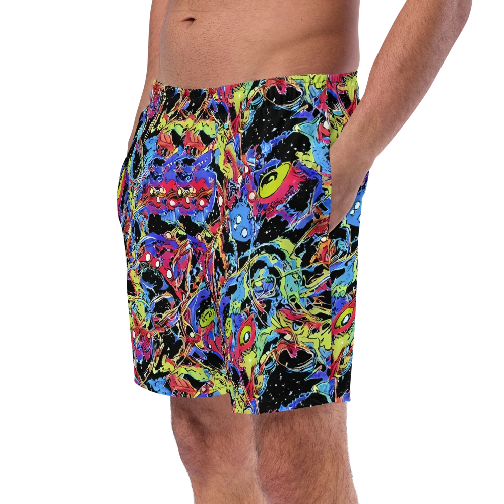 Neon Chaos on Swim Trunks — Left Front