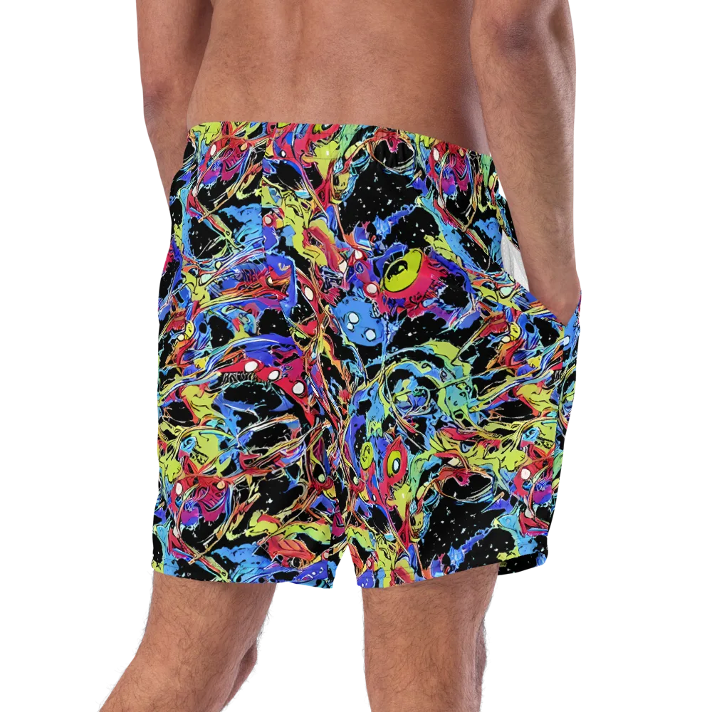 Neon Chaos on Swim Trunks — Right Back