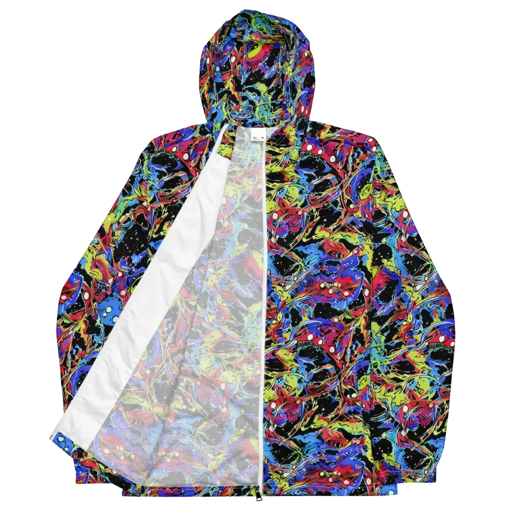 Neon Chaos on Men's Windbreaker — Front